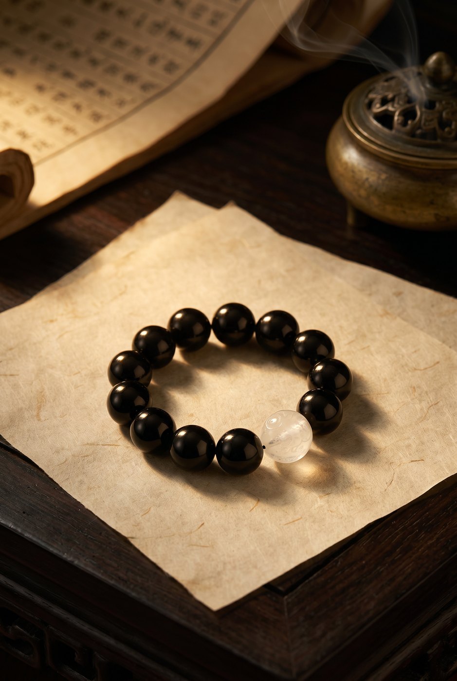 Still Affected by an Ex or Toxic People? Obsidian Absorbs, Clear Quartz Restores — Obsidian & Clear Quartz Bracelet