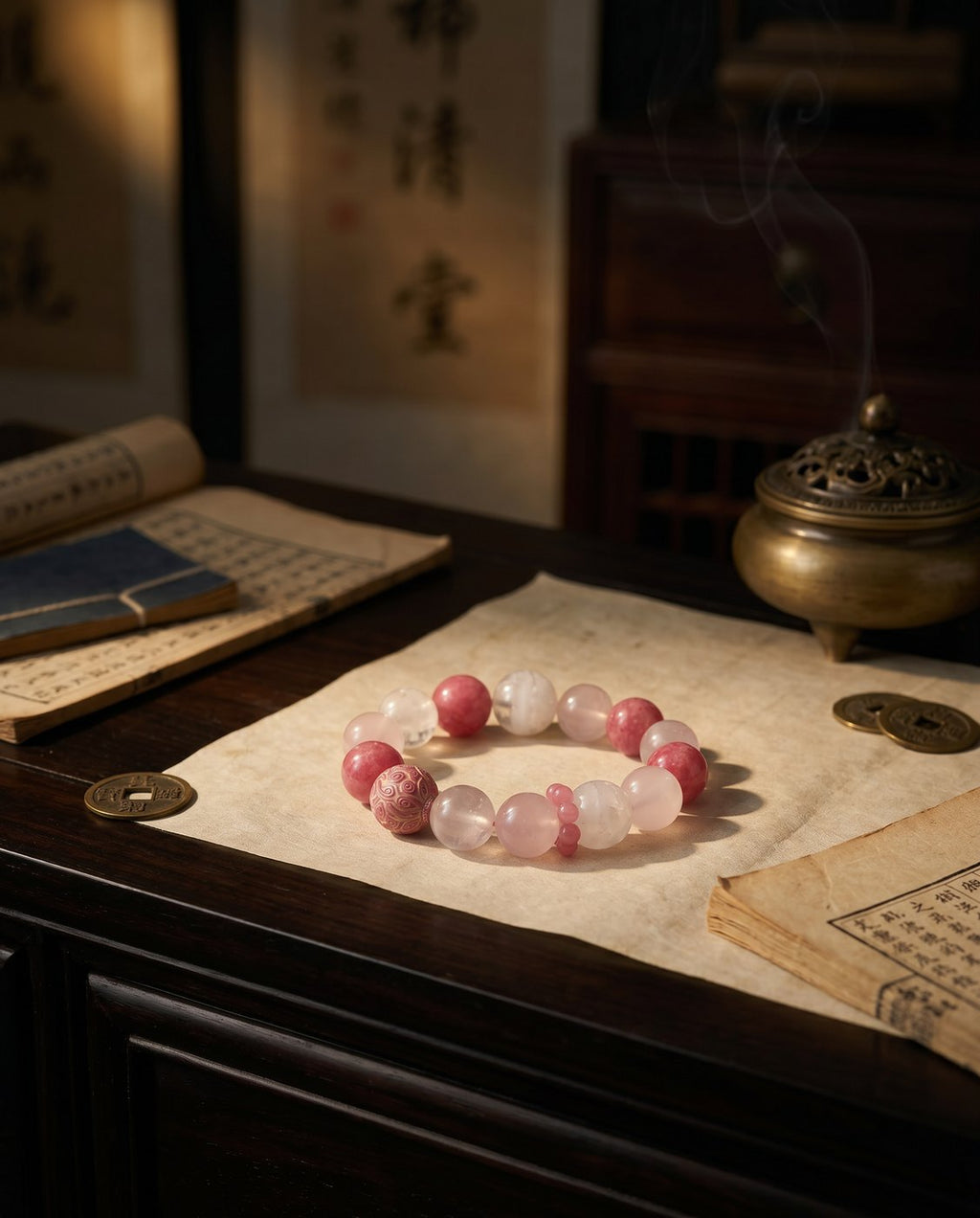 Why Do You Keep Missing the Right Person? Is Your Heart Door Closed Too Tight? — Rose Quartz & Rhodonite Energy Bracelet