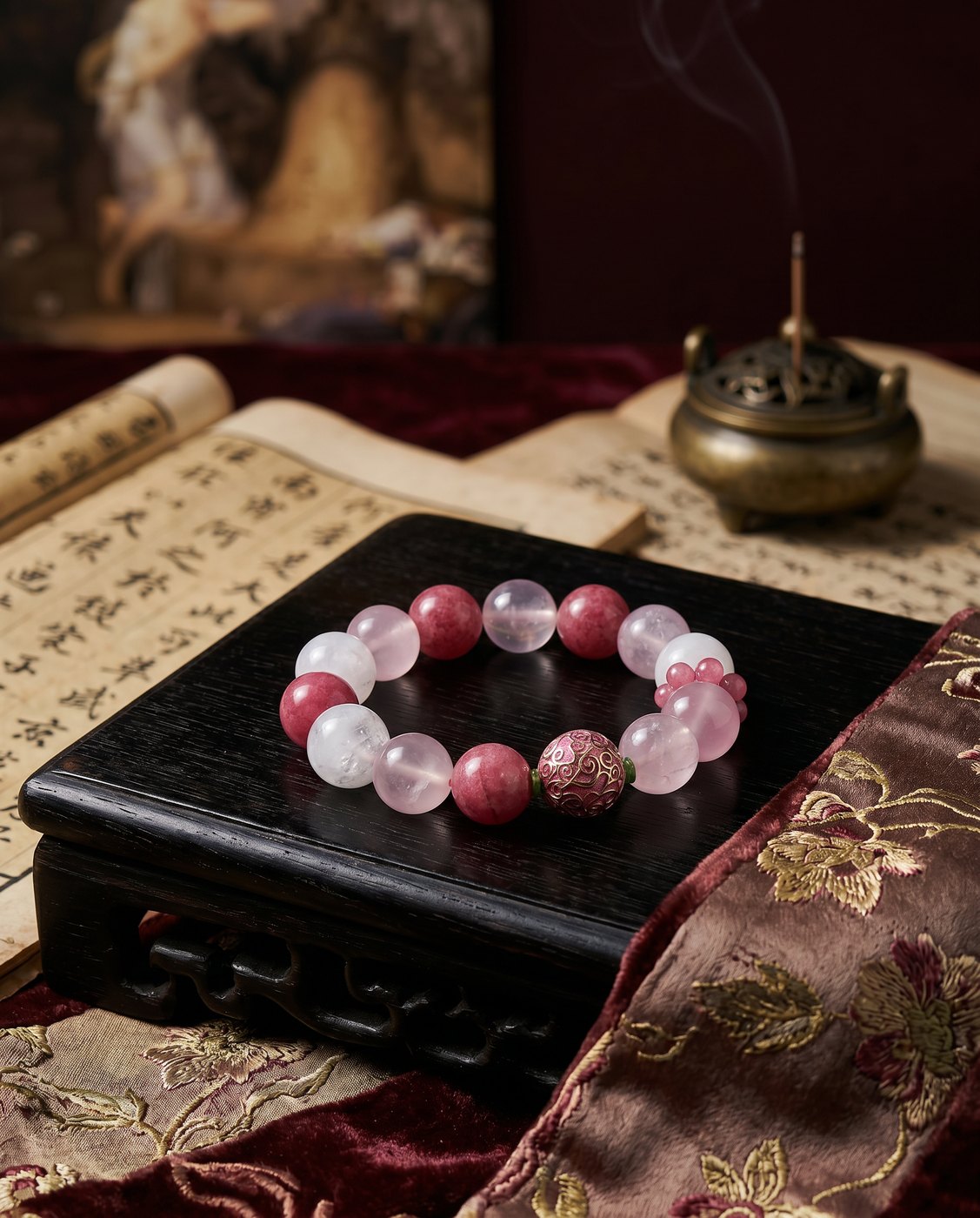Why Do You Keep Missing the Right Person? Is Your Heart Door Closed Too Tight? — Rose Quartz & Rhodonite Energy Bracelet