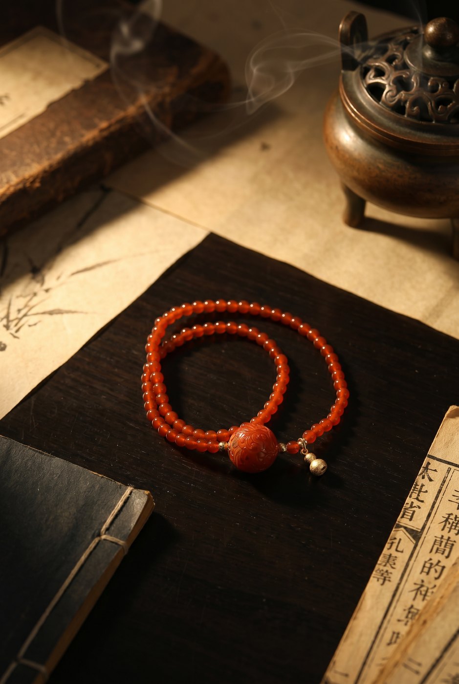 Feeling Your Energy Leaking Away? Can Nanhong and Lacquer Help Seal Your Vitality? — Red Lacquer & Nanhong Double-Wrap Bracelet