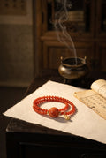 Feeling Your Energy Leaking Away? Can Nanhong and Lacquer Help Seal Your Vitality? — Red Lacquer & Nanhong Double-Wrap Bracelet