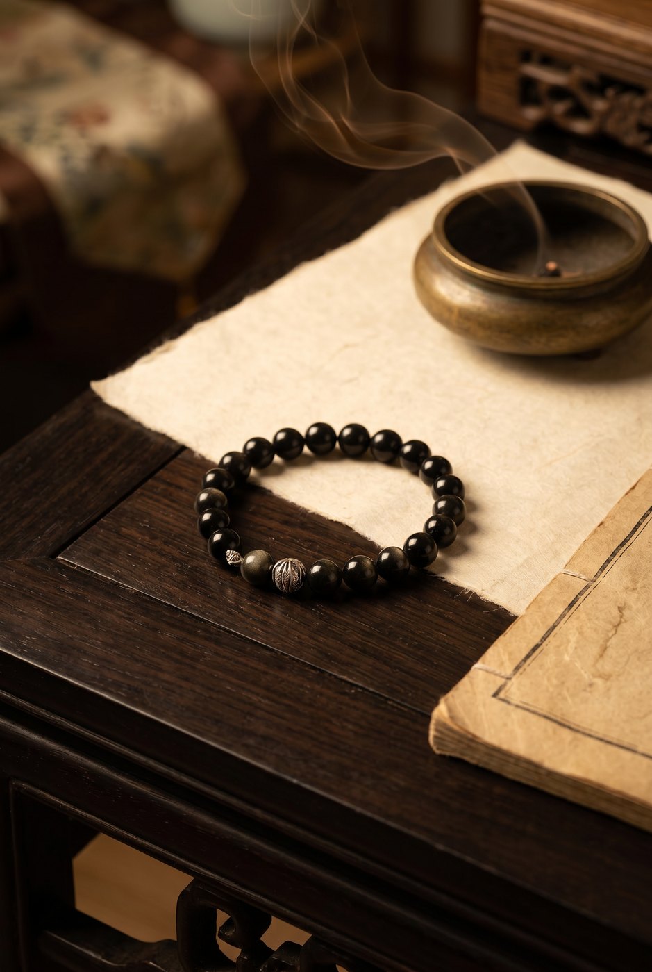 Having Nightmares Lately? Place This Bracelet by Your Pillow and Rest Easier — Gold Sheen Obsidian Bracelet
